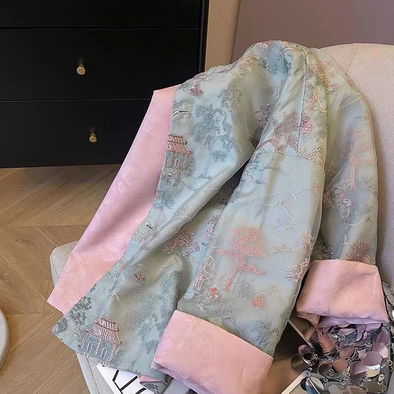 中国風ジャケット婦人服女性の新しい刺繍ジャカード春アンティークレトロ唐装中国風トップス新しい中国風|undefined