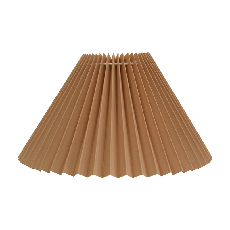 Transfronteriza en stock Corea Del Sur de la vendimia de tela plisada pantalla creativa KD lámpara de mesa accesorios DIY Shell 24CM