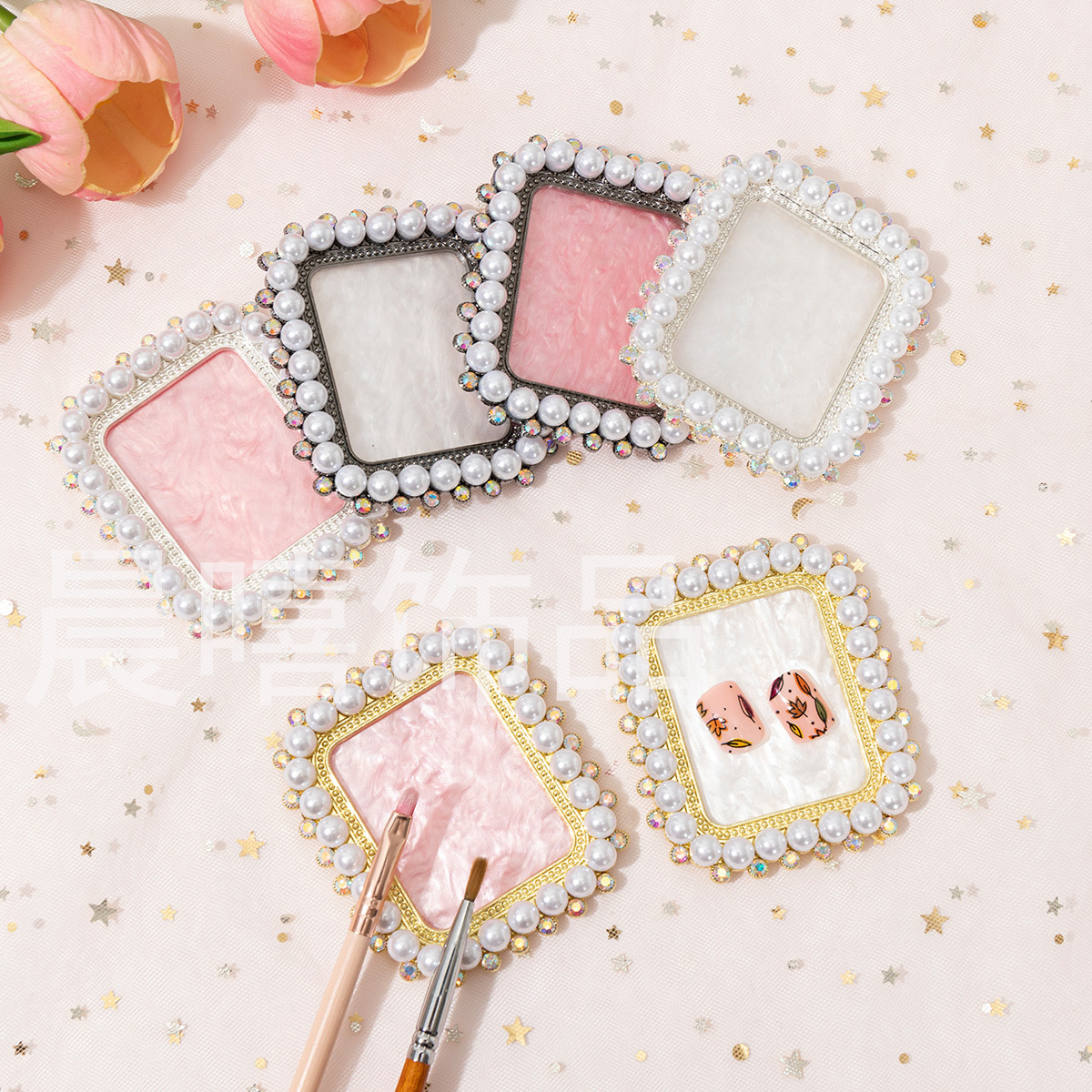 Elegant Rectangle Alloy Resin Nail Beauty Display Board display picture 1