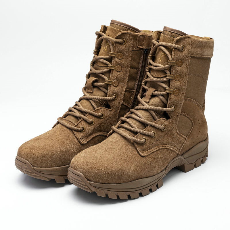 Men's Brown Combat Boots Waterproof Leather Mountaineering Boots_voghion.com