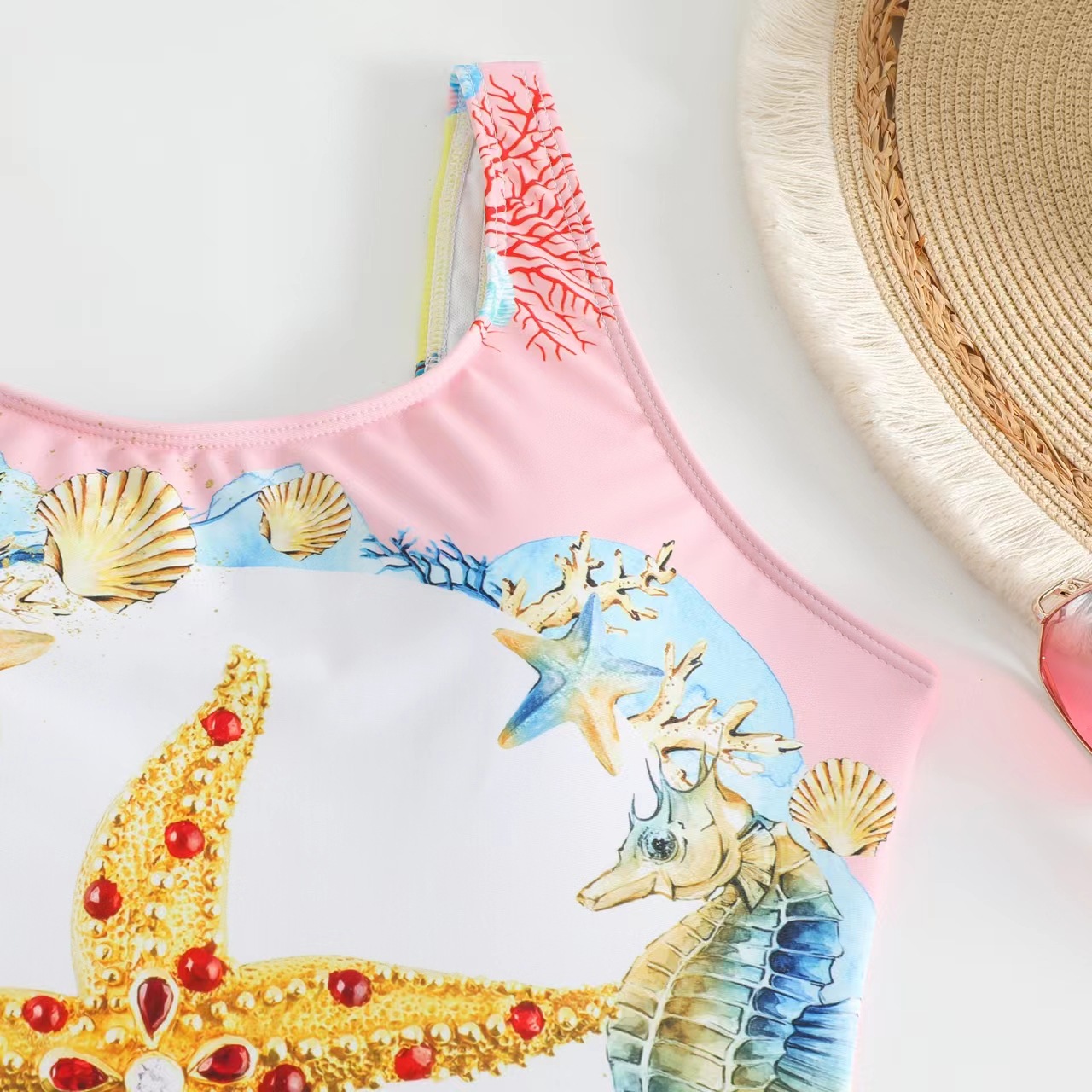 Women's Marine Style Color Block Starfish 2 Pieces Set One Piece Swimwear display picture 4