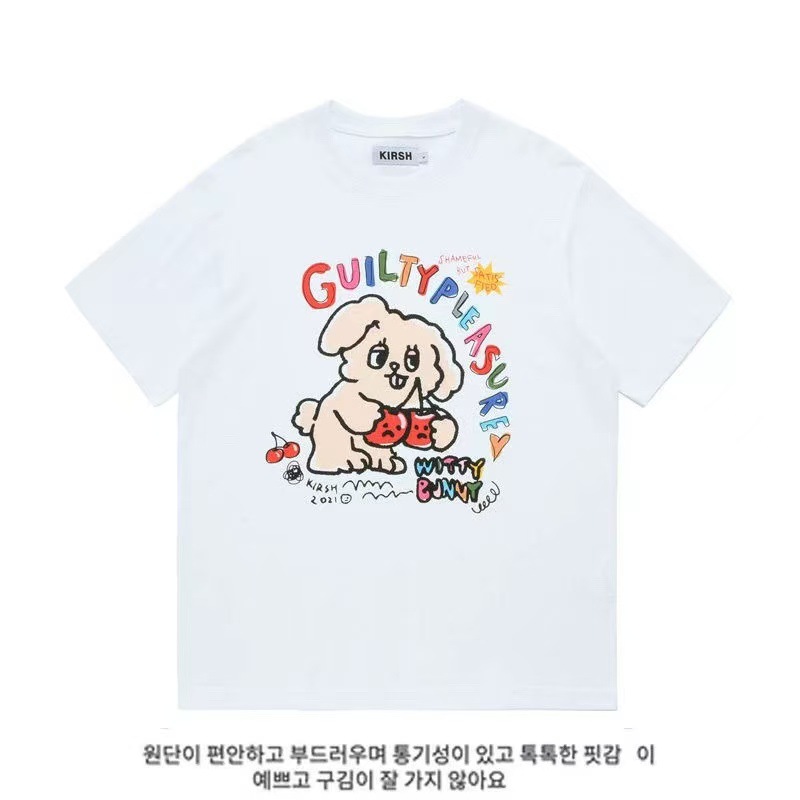 Foreign Trade Cross-Border 2025 Fashion Trend New Men's and Women's Same Style Printed Short-Sleeved T-Shirt Casual Printed Cherry Summer