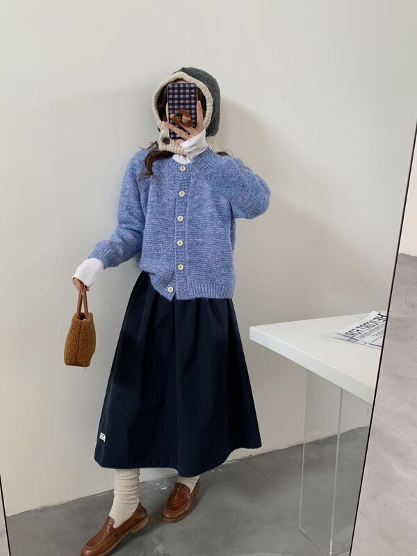 法式高级感复古花纱毛衣外套女2025秋冬新款宽松软糯针织开衫上衣|undefined