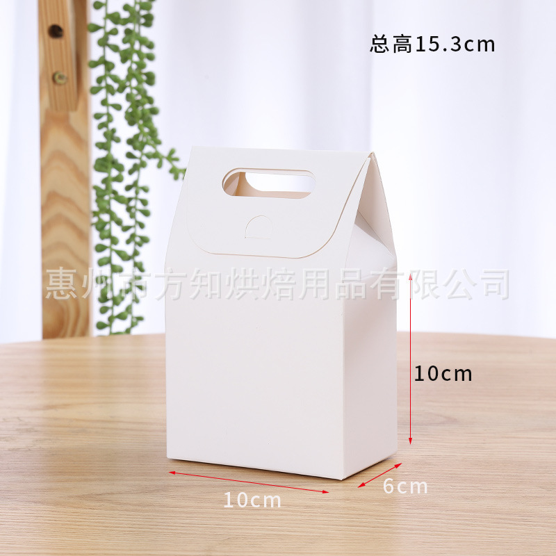 白色加厚牛皮纸手提纸袋烘焙包装糖果食品包装盒牛轧糖饼干盒子