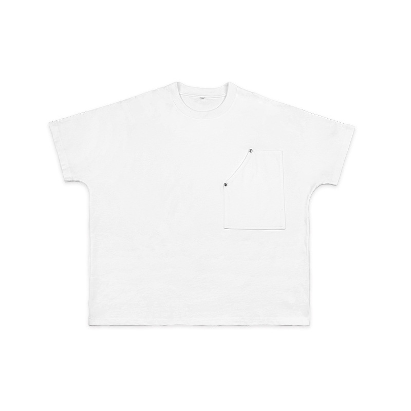 Peso pesado de bolsillo cuadrado de alta calidad 300g camiseta de algodón se puede personalizar logotipo camiseta de moda europea y americana camiseta de hombre