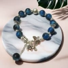 AB02 Blue and Black Storm Butterfly Elephant Bracelet