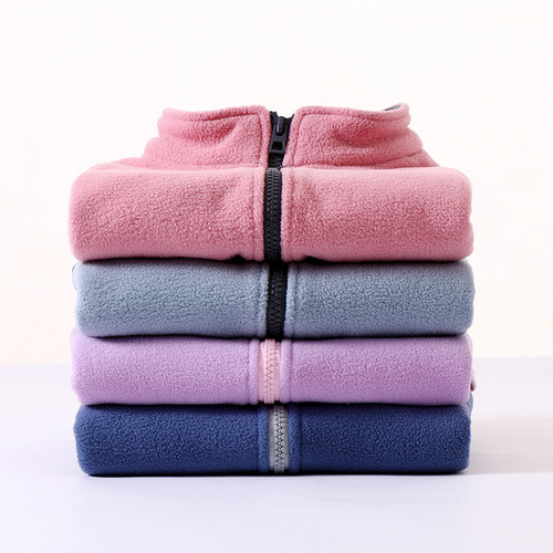 Children's polar fleece vests for autumn and winter, warm and thickened vests for boys and girls, wholesale middle-aged and older children's outer zipper shirts