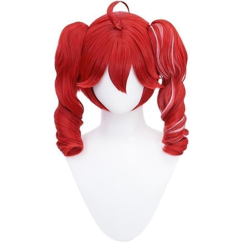 Heavy-Duty Teto Wig Red Double Ponytail Curly Hair Utau Virtual Singer Heavy-Duty Cosplay Anime Wig