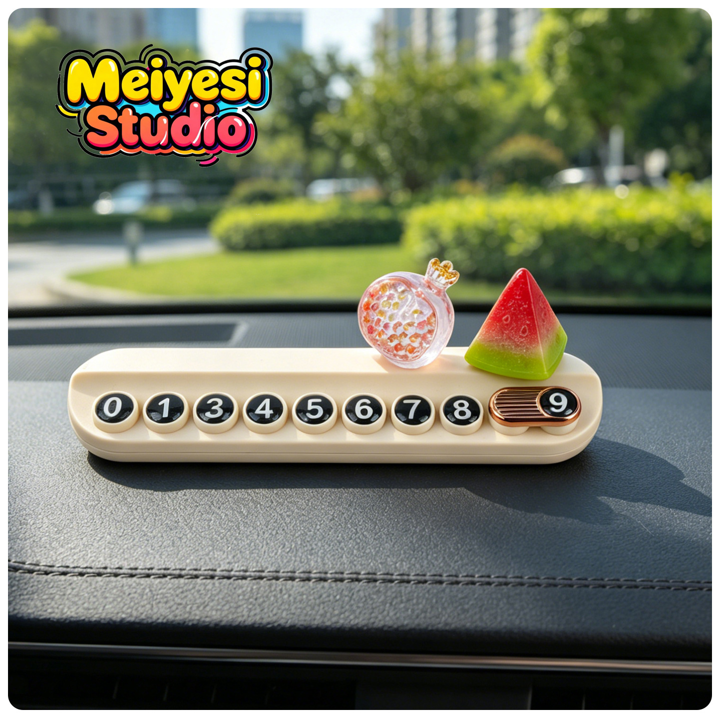 2026 nueva decoración de frutas tropicales placa de estacionamiento temporal para automóviles placa de matrícula de automóviles decoración para mujeres