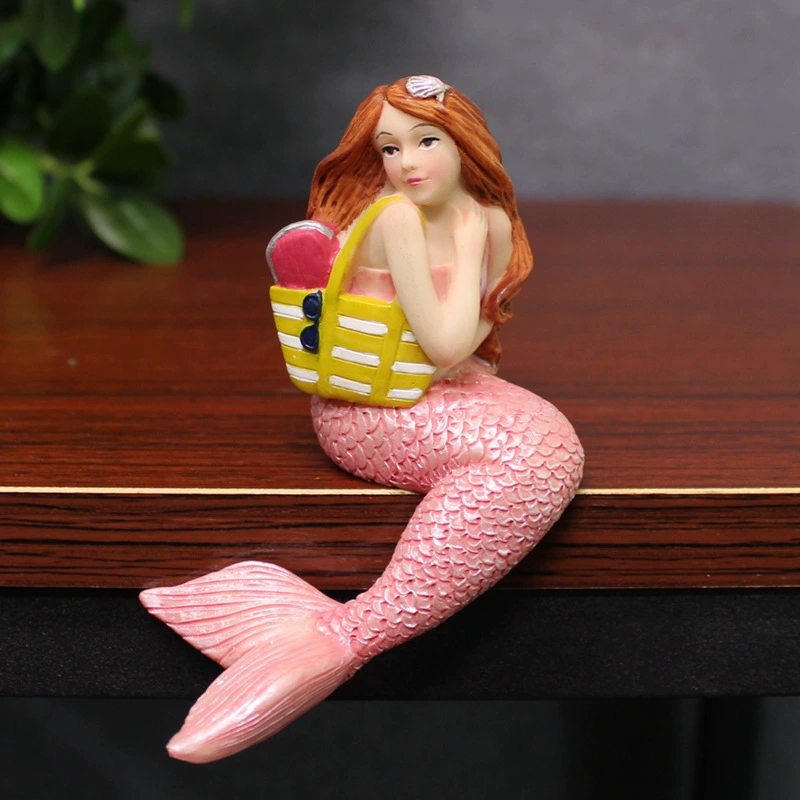 Трансграничные милые Креативные японские предметы интерьера для дома, украшение рабочего стола, боковая девушка, Русалка, новые украшения для рукоделия из смолы