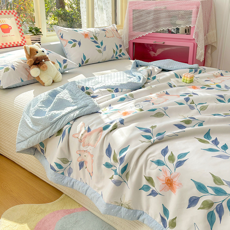 Edredón de guisantes de clase A, edredón fresco de verano, lavado a máquina, dormitorio de estudiantes individuales, edredón de aire acondicionado de verano, edredón fino para niños