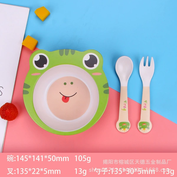 Styling bowl-frog+fork spoon