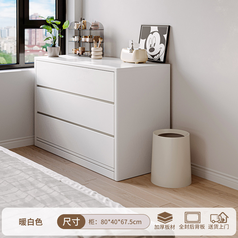 Tocador, cómoda, dormitorio integrado, simple y moderno, estilo crema, tocador, tocador, armario de almacenamiento, armario de cola de cama, madera maciza