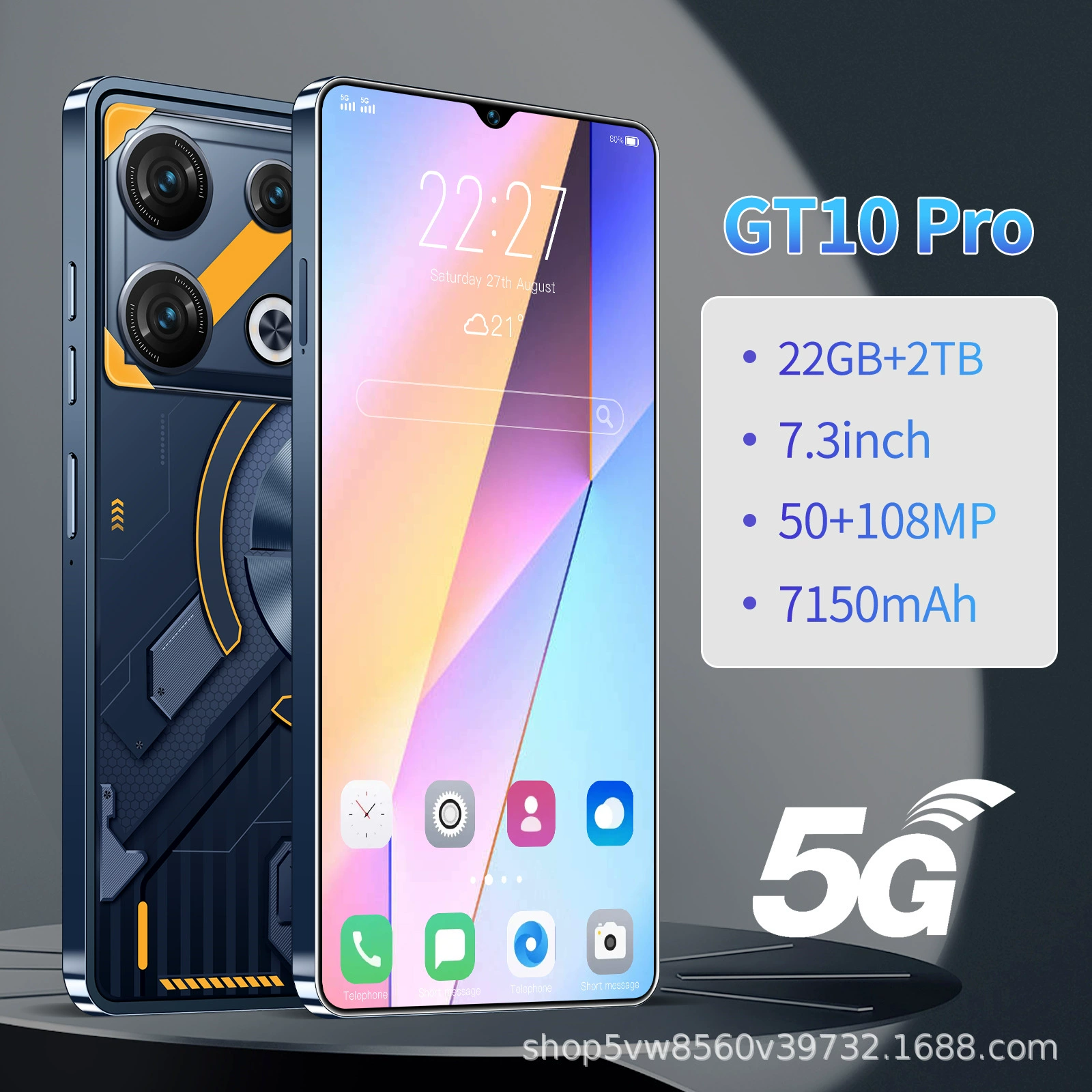Заказной кросс-бордер GT10 Pro популярный смартфон 22+2T кросс-бордер электронной коммерции поддержка настройки (взрывной модели)