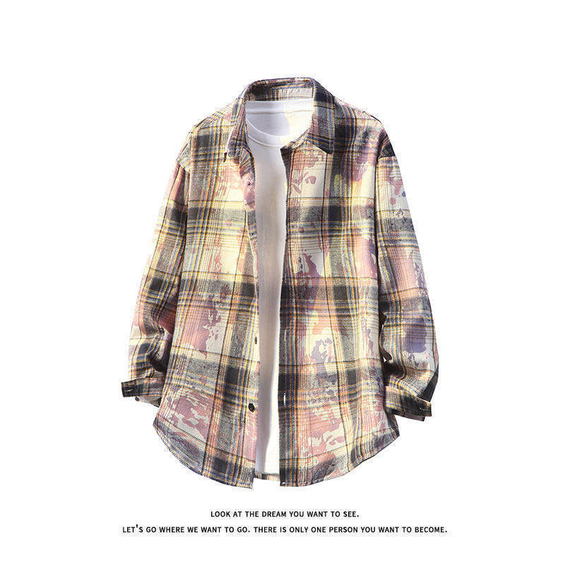 2025 Autumn Plaid Casual Shirts for Men and Women Spring and Autumn Long Sleeve Shirts Korean Style Tops Retro Loose