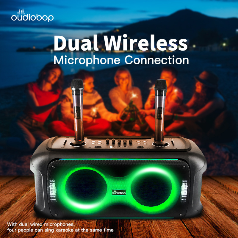 BK-2366双6.5インチ無線bluetoothスピーカー自慢灯k歌屋外家庭携帯型サブウーファ音響|undefined