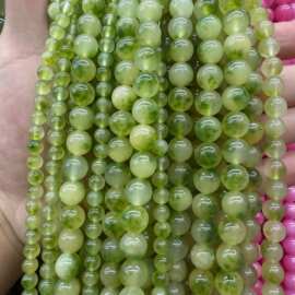 水草绿圆珠子diy半成品散珠手工串珠优化天然石饰品配件工厂直销