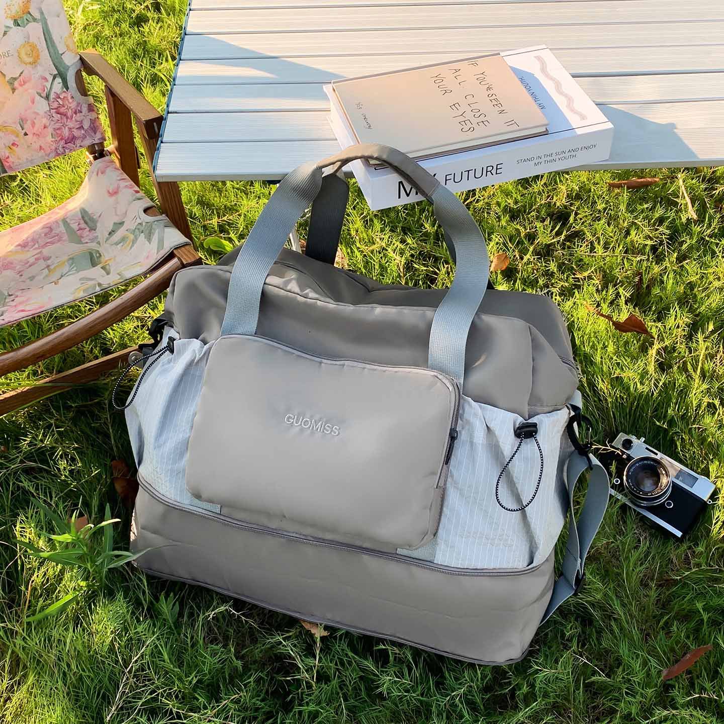 Nueva bolsa de viaje de gran capacidad de separación seca y húmeda bolsa de ejercicio bolsa de viaje corto portátil bolsa de equipaje de alto valor facial