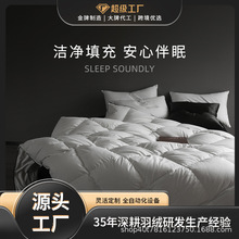 90白鹅绒高奢高端春秋冬保暖羽绒被柔赛丝零压舒睡被芯批发定制