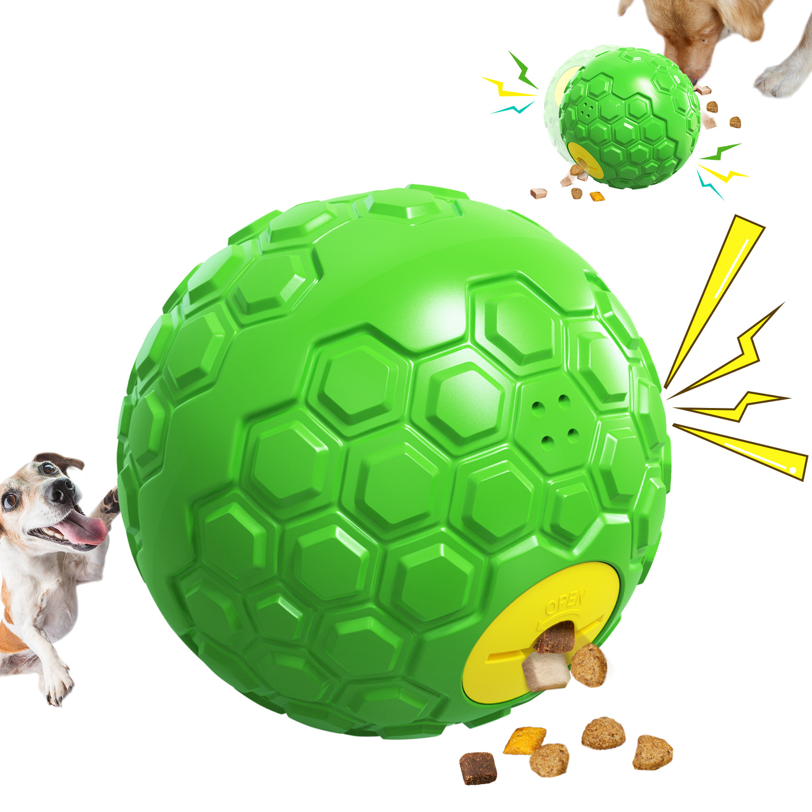 Wholesale Durable Chew-Proof Dog Toy with Sound & Treat Dispenser (TPR+ABS)