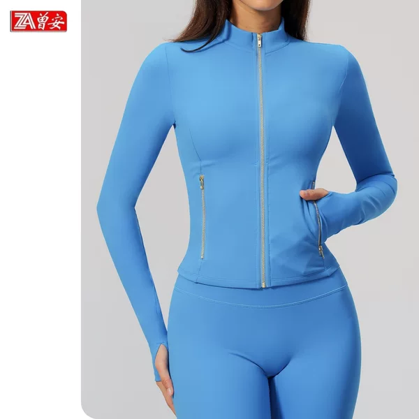 2026 New Yoga Jacket Slim Fit Brushed Elastic Fitness Zipper Cardigan Sports Jacket for Women