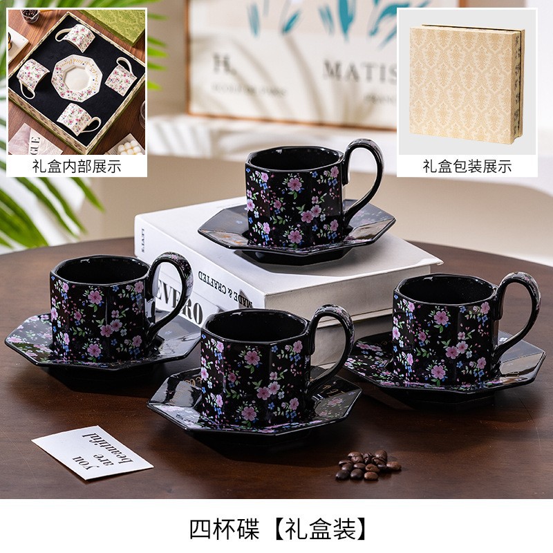 Juego de tazas y platillos de café exquisito de alta gama recién casados se mudan a una nueva casa para regalar a los amigos, juegos de té prácticos, regalos para calentar la habitación