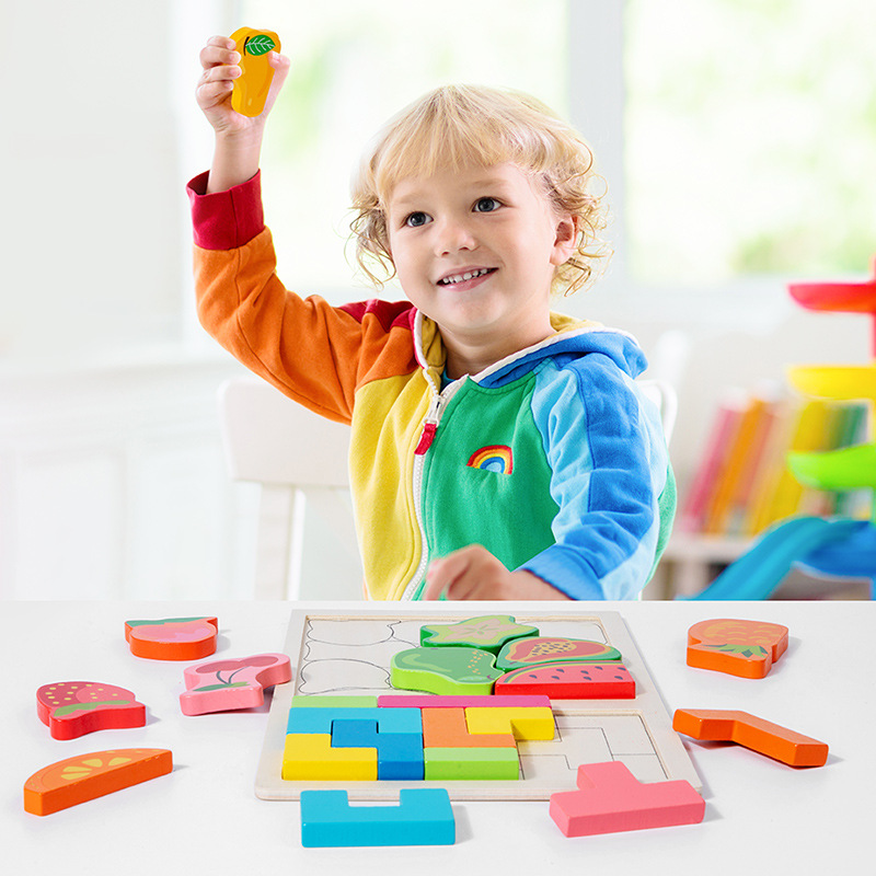 Tráfico de frutas puzzles marinos 3 - 6 juguetes para niños y niñas puzzle tridimensional pensamiento ensamblaje
