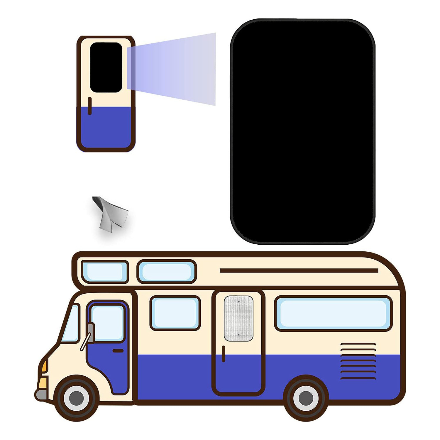Amazon's Best-Selling Anti-Peeping Sunshade Privacy Glass Window Cover for Rvs, Camping Door and Window Sunshade