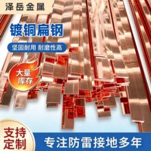 镀铜扁钢70*10铜包钢扁钢6米一根防雷接地极铜覆钢扁钢铜包钢扁铁