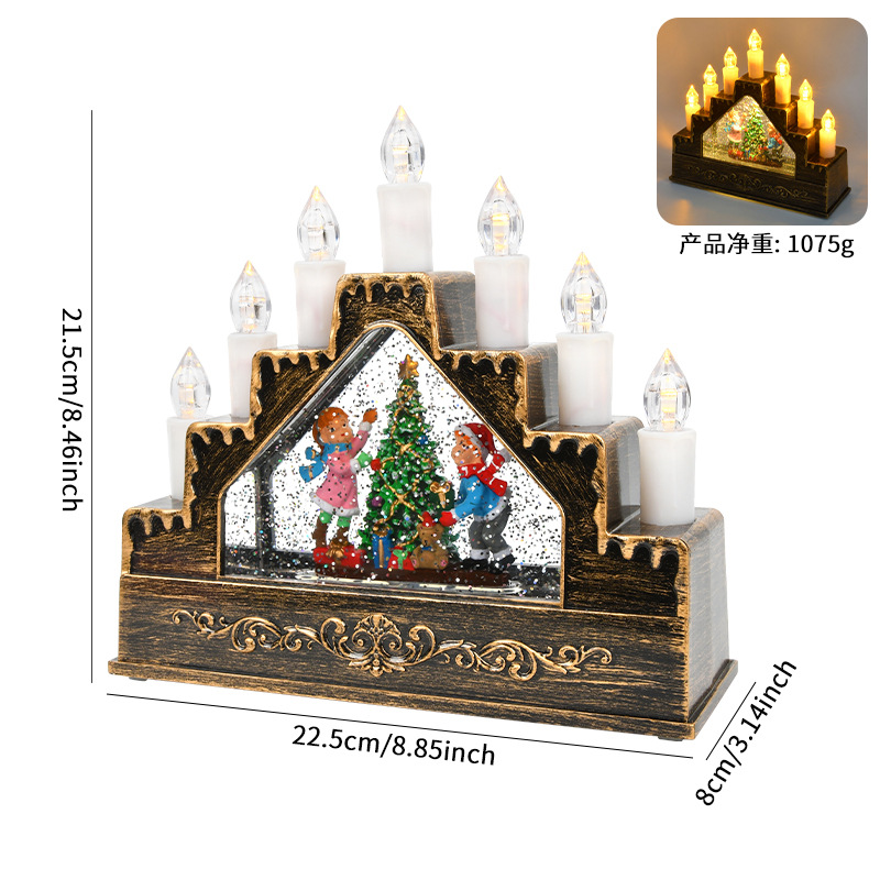 Decoraciones de Navidad lámpara de viento bola de cristal caja de sonido automática nieve flota de cristal luz de música regalos de Navidad