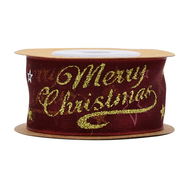 AliExpress transfronterizo estrella de cinco puntas estampado cinta de decoración de Navidad embalaje de regalos pulverizador cinta de árbol de Navidad 5 metros