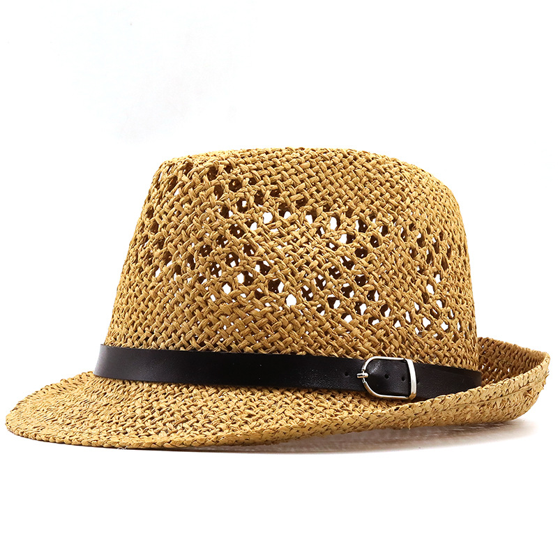 Vente En Gros Accessoires Pare-soleil Ceinture Creuse Chapeau De Paille Jazz Décontracté display picture 1