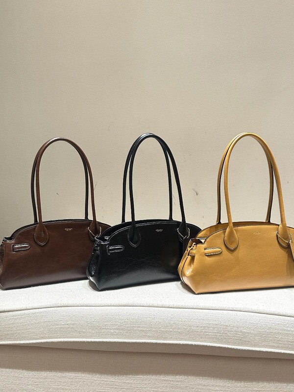 2025新款Empire Carryall 34高级质感油蜡皮法棍腋下包单肩手提包|undefined