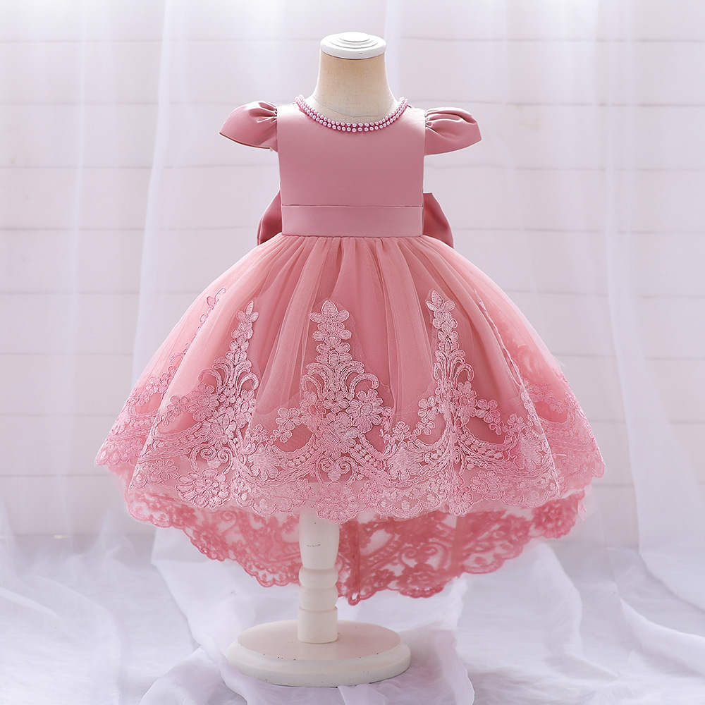 thumbnail image 1 of Vestido para niños Vestido para niñas Vestido con cola lavada Vestido para bebé de un año, 1 of 5