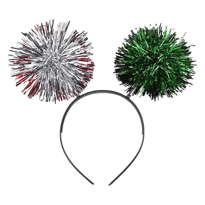 Yiwu Children's Headwear Headband Wholesale Colorful Bright Silk Hair Ball Hair Accessories Party Show Personalized Laser Headband
