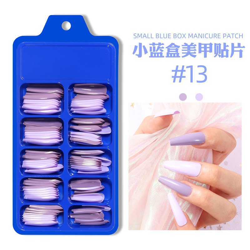 Hoja de uñas pequeña caja azul 013