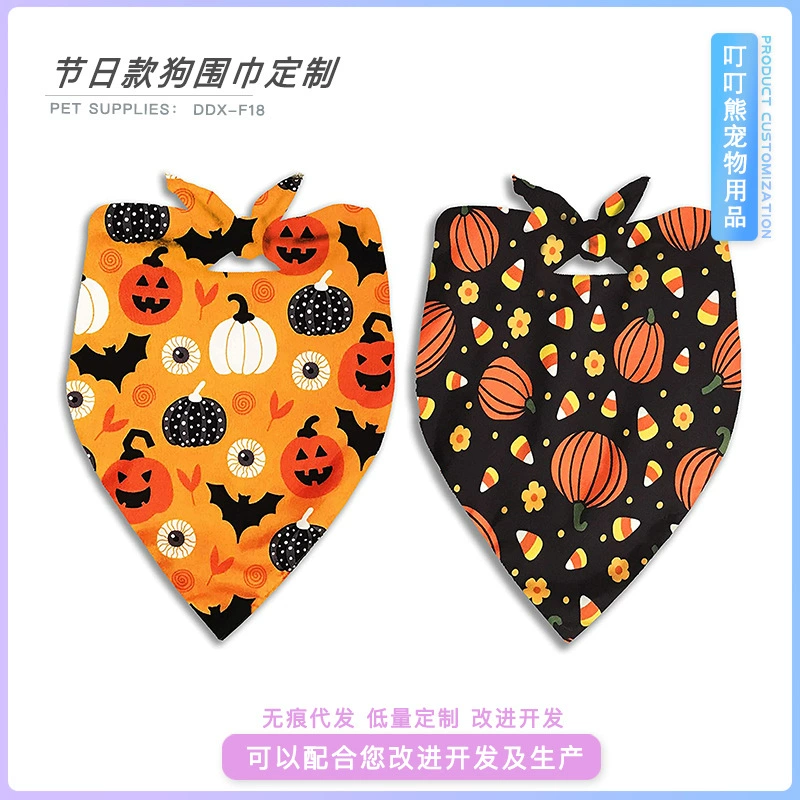 Индивидуальное праздничное полотенце для слюны для домашних животных, универсальное треугольное полотенце для кошек и собак, шарф из чистого хлопка, клетчатый шарф с цветочным принтом