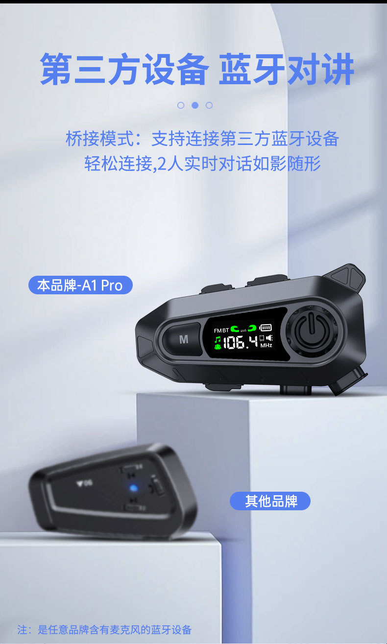Cross-Border Supply of Outdoor Cycling Waterproof Multi-Person Group Chat Intercom Fm Radio Motorcycle Helmet Bluetooth Headset Factory