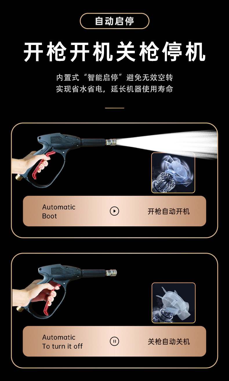 Cross-border Black Cat Chicheng 220v Commercial Powerful High-Pressure Washer, Floor Cleaning Machine, Water Pump, High-Power Device