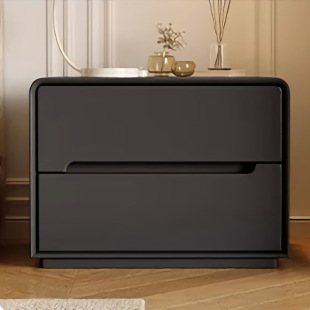 Nordic Light Luxury Bedside Table Solid Wood Modern Minimalist Bedroom Home Bedside Table Cream Style High-End Storage Cabinet