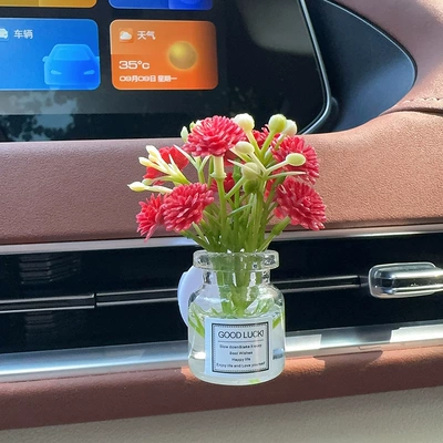 Car Perfume Aromatherapy | Car Interior Decoration Ornaments - red-blooming-gypsophila-bottle-with-an-air-outlet-aromatherapy-light-flavor