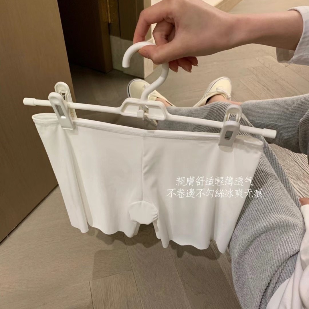 Verano sin costuras pantalones de seguridad de seda de hielo color sólido de una pieza de cintura media delgada ropa exterior de fondo de seguro anti-exposición ropa interior para mujeres