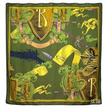 【真丝澳毛85方巾】马术骑士冬款桑蚕丝澳毛围巾披肩双面两用丝巾