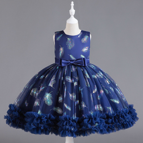 Girls dress short mesh tutu dress sleeveless princess dress cake dress bow performance dress flower girl dress