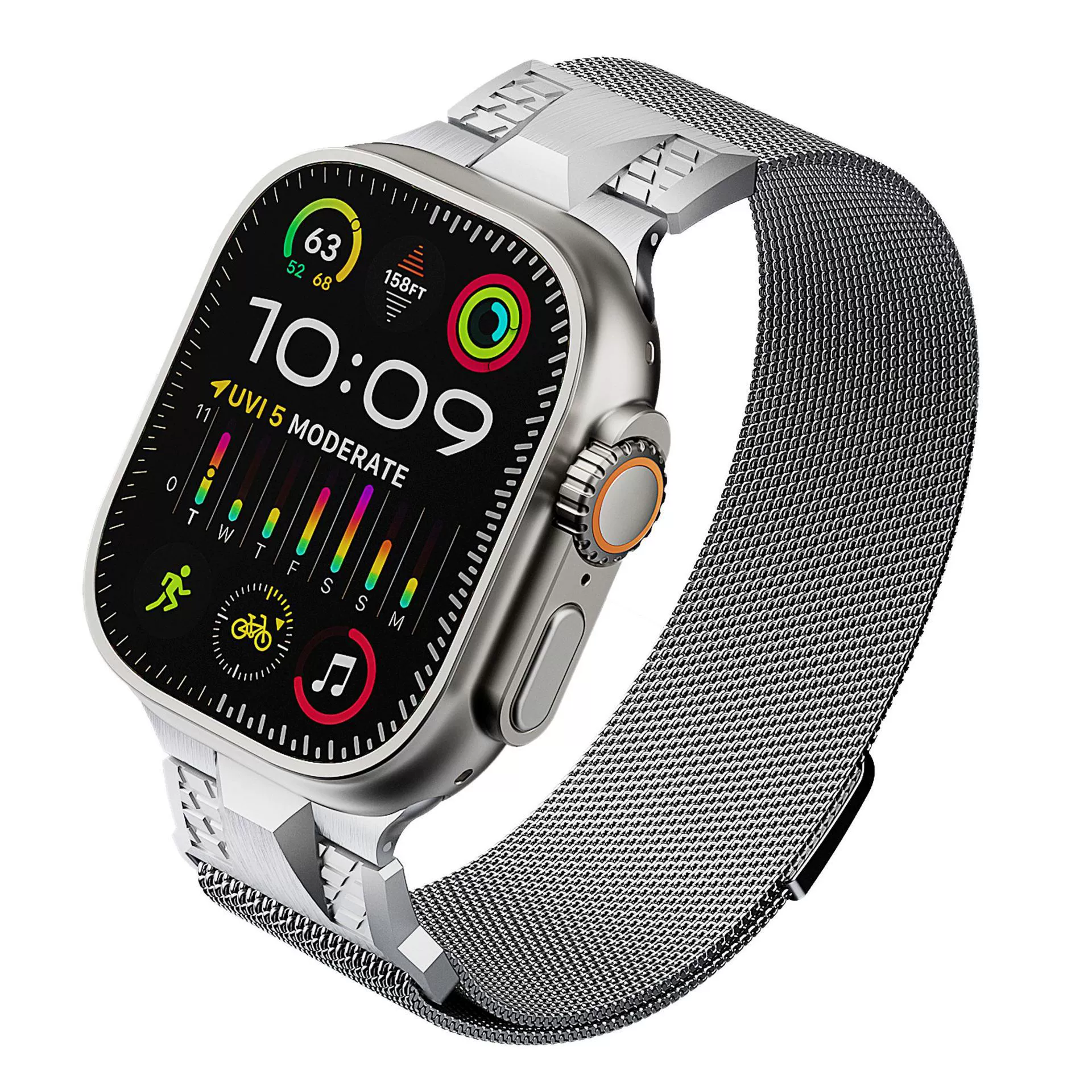 Подходит к Apple Watch7 Apple S9 смарт-ремешок 645321 поколения Ultra Mecha Milan металл ремешок часов 8