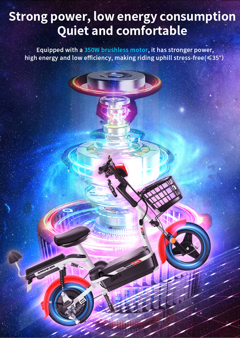 Factory Direct Supply Electric Scooter Battery Car 48V Lightweight Electric Motorcycle Scooter Family Electric Bicycle