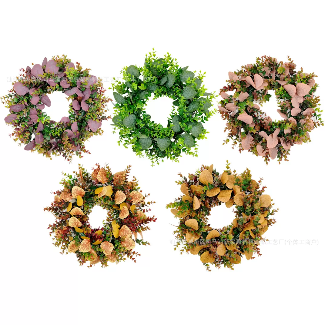 花环家居门窗挂饰圣诞节装饰品手工门挂创意摆件高仿真绿植