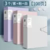 100 pages [front and back 200 pages] - buckle information book [3 books] purple + pink + white