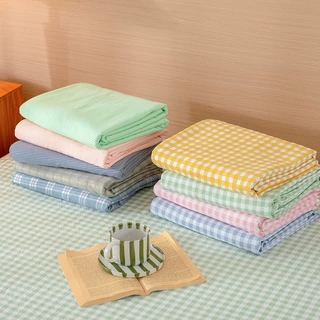 新款云朵棉床单A类无印风单品床单水洗超柔条纹格子学生宿舍床单