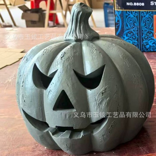 跨境爆款Handmade Terracotta Jack O' Lantern树脂南瓜灯南瓜灯|undefined